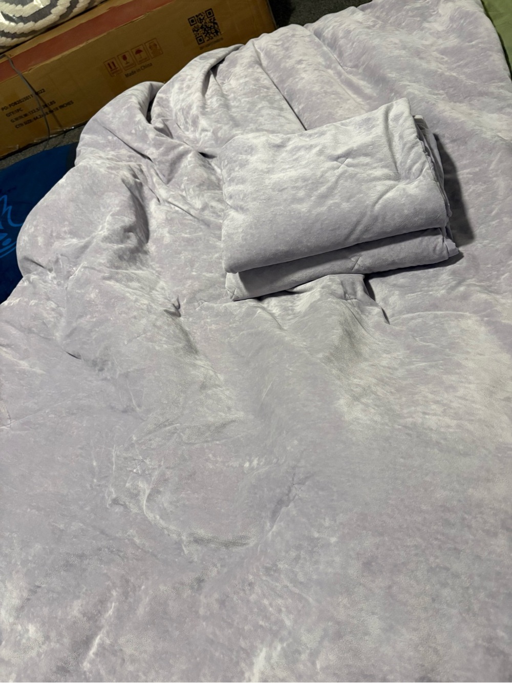 Purple Velvet comforter with Two Shams